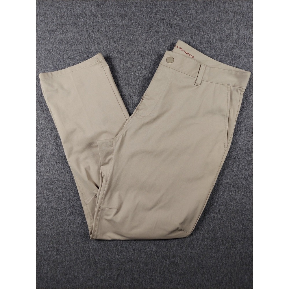 Rhone Commuter Pants Mens 35 Beige Performance Stretch Tapered Chino Trousers